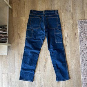 dark wash carpenter cargo denim